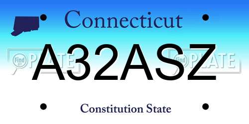 A32ASZ Connecticut License Plate