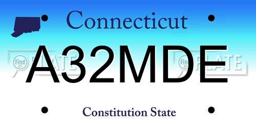 A32MDE Connecticut License Plate