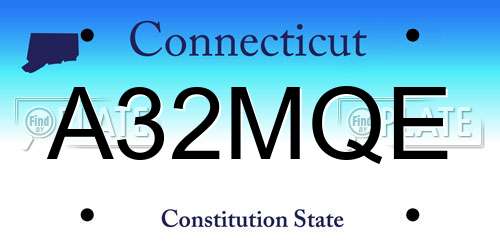 A32MQE Connecticut License Plate