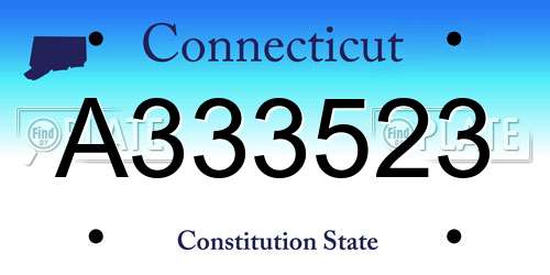 A333523 Connecticut License Plate