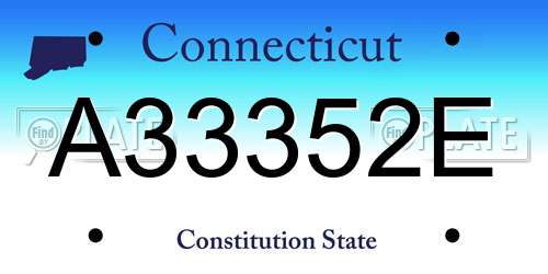 A33352E Connecticut License Plate