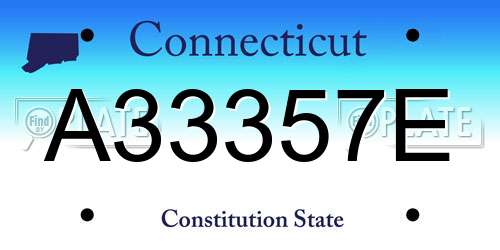 A33357E Connecticut License Plate