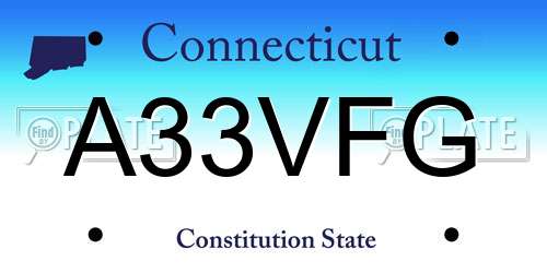 A33VFG Connecticut License Plate