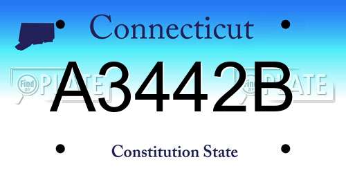 A3442B Connecticut License Plate