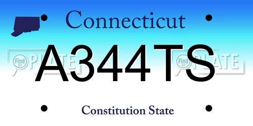 A344TS Connecticut License Plate