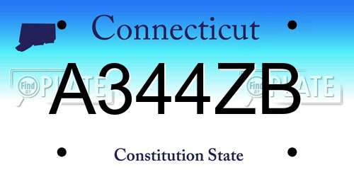 A344ZB Connecticut License Plate
