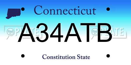 A34ATB Connecticut License Plate
