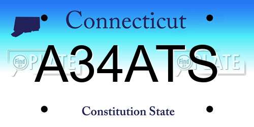 A34ATS Connecticut License Plate