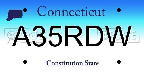 A35RDW Connecticut License Plate