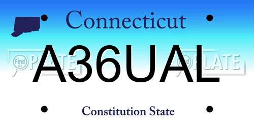A36UAL Connecticut License Plate