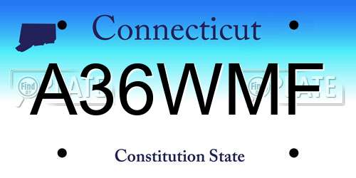 A36WMF Connecticut License Plate
