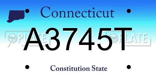 A3745T Connecticut License Plate