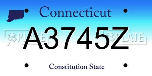 A3745Z Connecticut License Plate