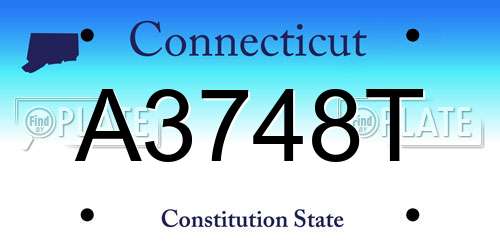 A3748T Connecticut License Plate