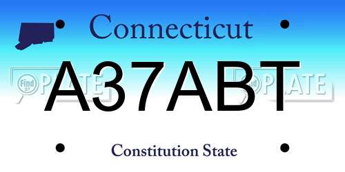 A37ABT Connecticut License Plate