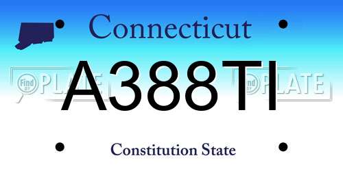 A388TI Connecticut License Plate