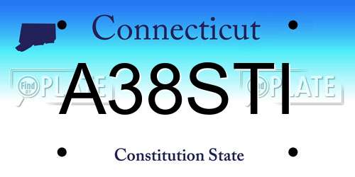 A38STI Connecticut License Plate