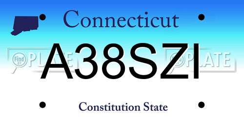 A38SZI Connecticut License Plate