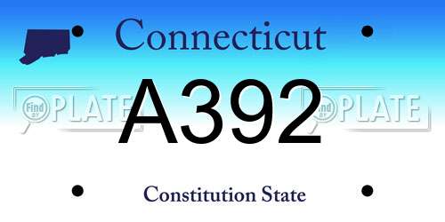 A392 Connecticut License Plate