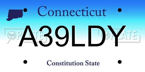 A39LDY Connecticut License Plate