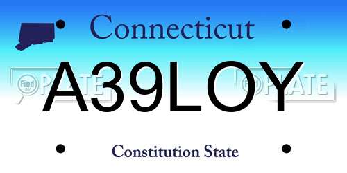 A39LOY Connecticut License Plate