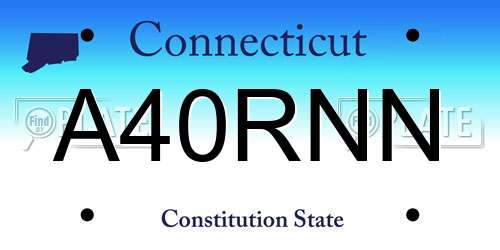 A40RNN Connecticut License Plate