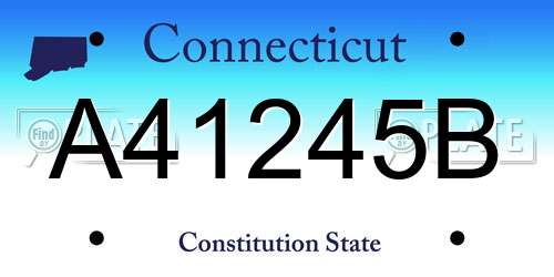 A41245B Connecticut License Plate