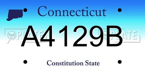 A4129B Connecticut License Plate