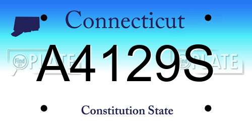 A4129S Connecticut License Plate