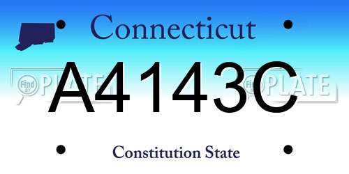 A4143C Connecticut License Plate