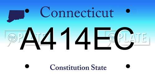 A414EC Connecticut License Plate
