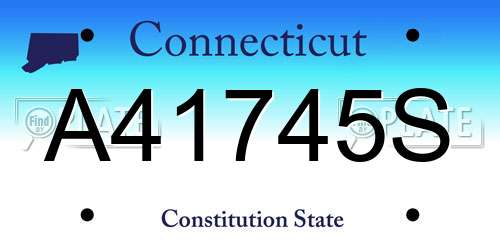 A41745S Connecticut License Plate