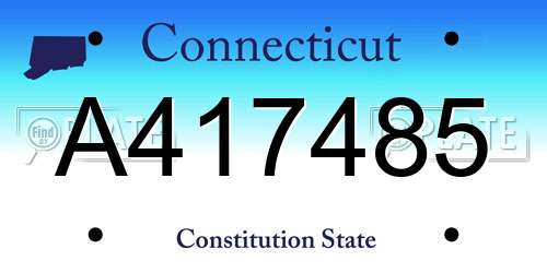 A417485 Connecticut License Plate