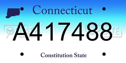 A417488 Connecticut License Plate