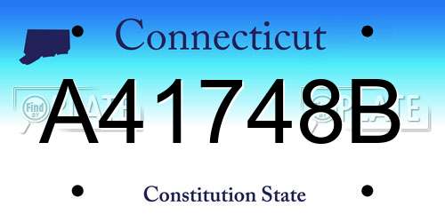 A41748B Connecticut License Plate