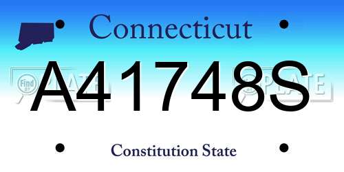 A41748S Connecticut License Plate