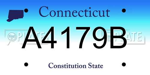 A4179B Connecticut License Plate