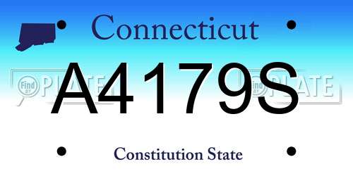 A4179S Connecticut License Plate