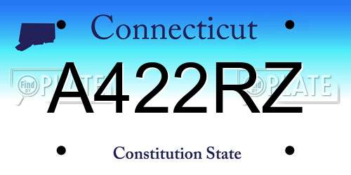 A422RZ Connecticut License Plate