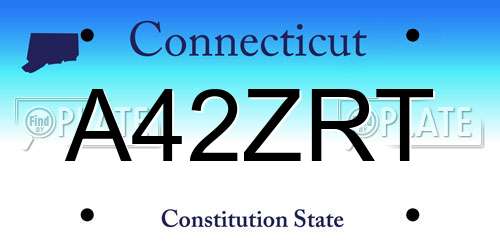 A42ZRT Connecticut License Plate