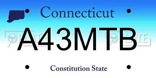 A43MTB Connecticut License Plate