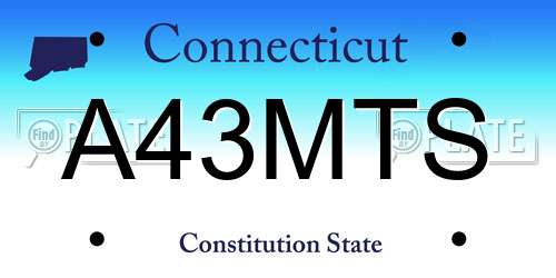 A43MTS Connecticut License Plate