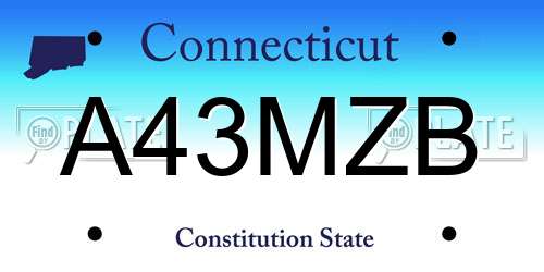 A43MZB Connecticut License Plate