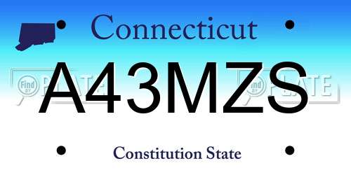 A43MZS Connecticut License Plate