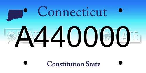 A440000 Connecticut License Plate