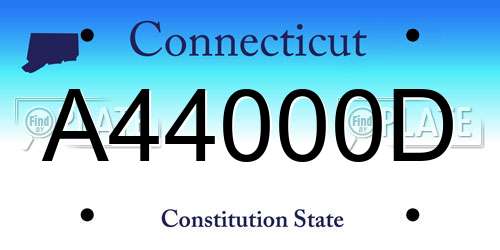 A44000D Connecticut License Plate
