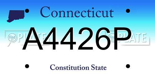A4426P Connecticut License Plate