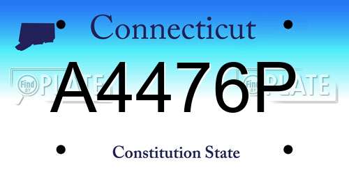A4476P Connecticut License Plate