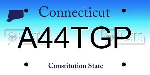 A44TGP Connecticut License Plate