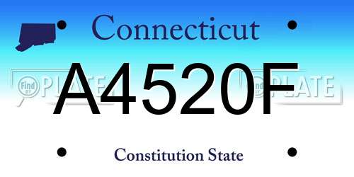 A4520F Connecticut License Plate